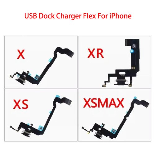 Afbeelding van Flexibele Oplaadkabel voor iPhone X, XR, XS Max – USB Dock Connector Opladerpoort Vervangende Onderdelen