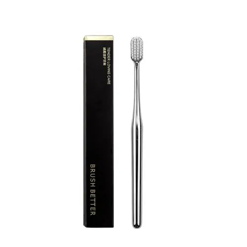 Image de Brosse à dents de luxe or & argent - Douceur et élégance