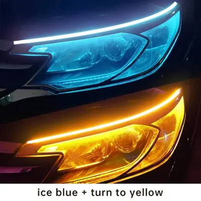 Image de Feux de Jour LED Flexibles pour Voiture - Blanc & Jaune