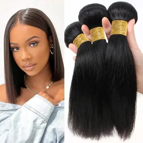 Image de Mèches de Cheveux Indiennes Naturelles - Lisses & Brutes
