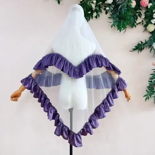 Image de Voile de Mariée Élégant avec Peigne et Volants