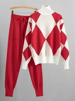 Image de Tenue Hiver Musulmane 2 Pièces Tricotée Chaude & Élégante