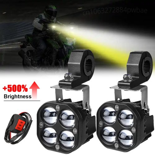 Imagen de Foco LED Auxiliar para Motocicleta con Lente de Alta Potencia, Luz Antiniebla 80000LM 200W, Compatible con Yamaha, Suzuki, Coches, Camiones y SUV