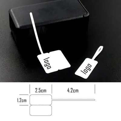 Image de 100 étiquettes de prix pour bijoux - Tête carrée, idéales pour bracelets et bagues