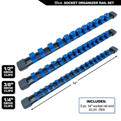 Image de Organiseur de Douilles ABS - Support Rail avec Clips Colorés