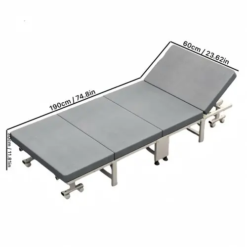 Image de Lit Pliant Compact avec Matelas Haute Densité