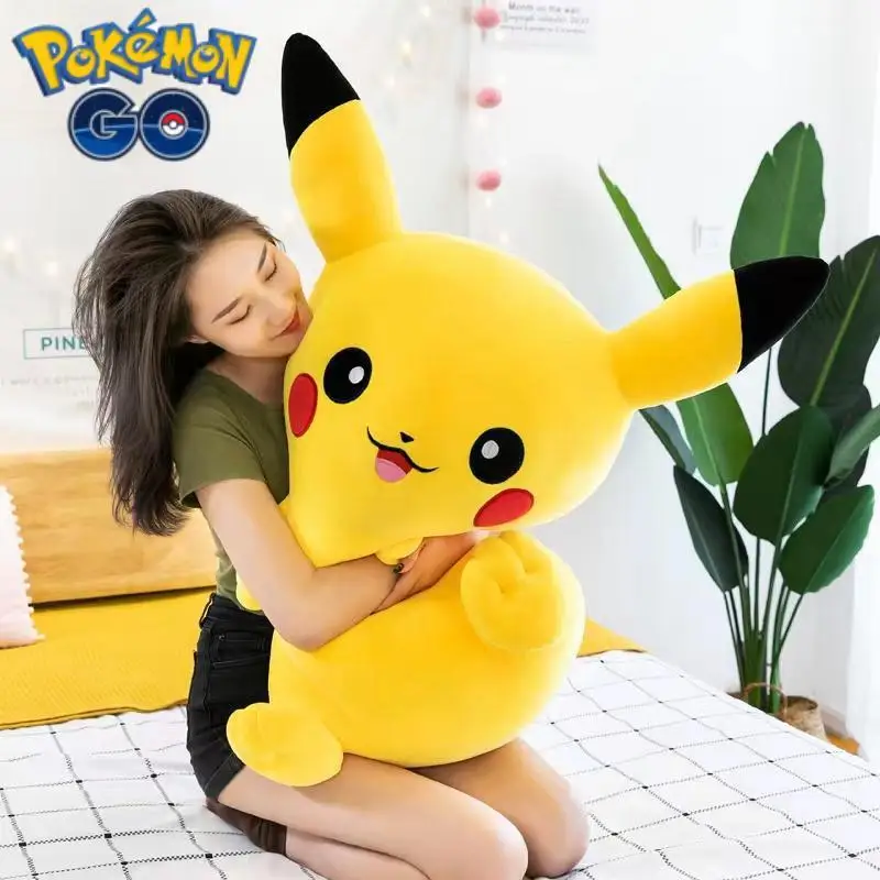 Afbeelding van 30, 40, 50 en 60 cm Pokémon Lachende Pikachu Knuffel - Zachte Cartoon Anime Kawaii Speelgoed Pop voor Kinderen als Leuke Geschenk
