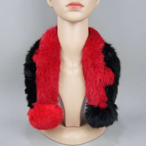 Image de Écharpe de Fourrure de Lapin Véritable - Hiver Chaud & Moelleux
