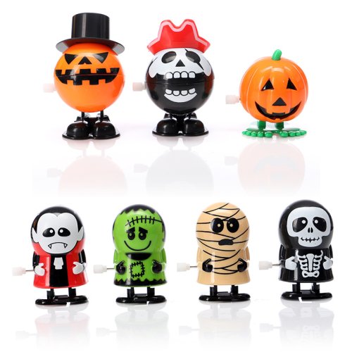 Imagen de Juguete de Relojería para Niños con Diseño de Esqueleto, Calabaza y Zombi: Mecanismo de Salto para Caminar, Juguetes Divertidos para Navidad y Halloween