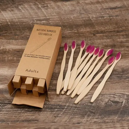 Image de Brosse à Dents Bambou Écologique - Lot de 10
