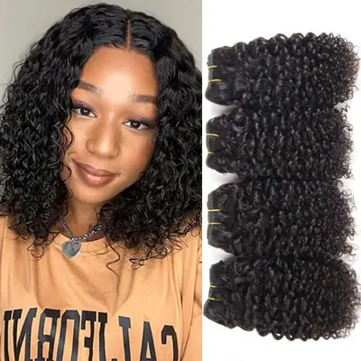 Image de Cheveux Brésiliens Vierges Bouclés - Extensions Naturelles