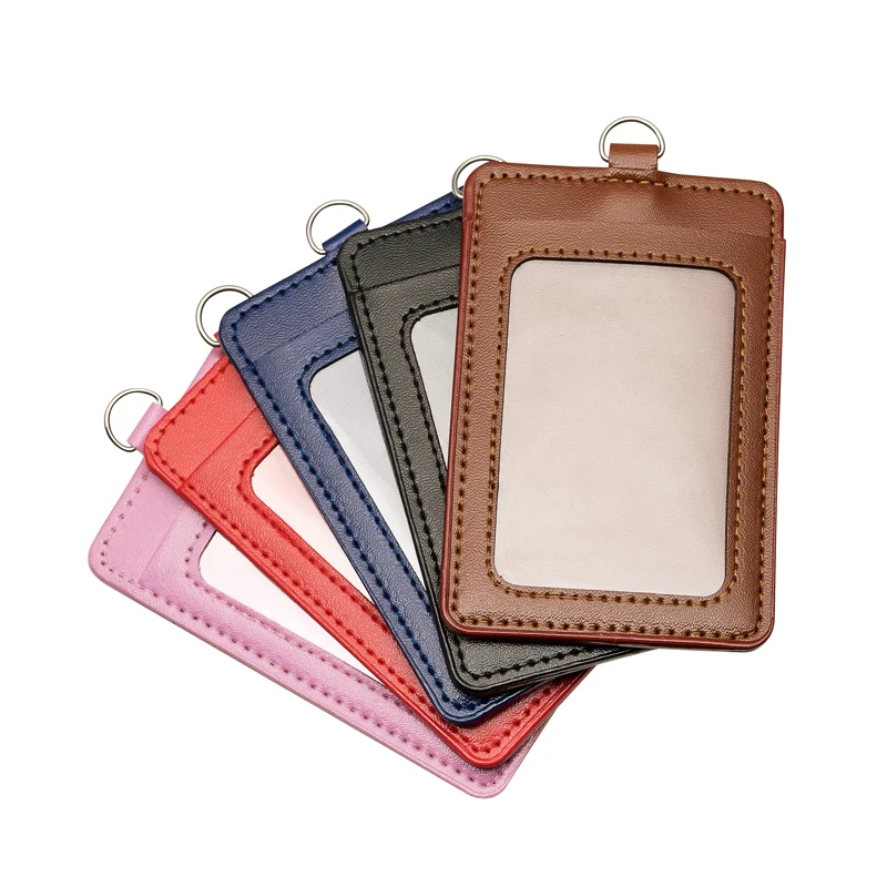 Image of Premium PU Leather Card Holder with Protective Cover for Student ID, Bus Pass, and School Nurse Accessories – Durable and Stylish Wallet for Daily Use