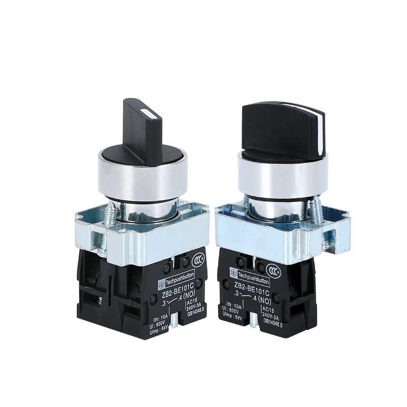 Image de Interrupteur Sélecteur 22mm - 2NO/1NO1NC - Auto-Verrouillage & Réinitialisation