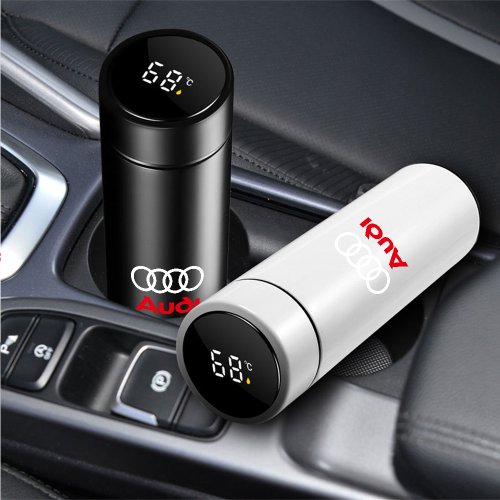 Afbeelding van Slimme Thermosfles met Temperatuurweergave - Vacuümgeïsoleerde Intelligente Mok van 304 Roestvrij Staal voor Audi A4L, SQ7, S-Line en Quattro