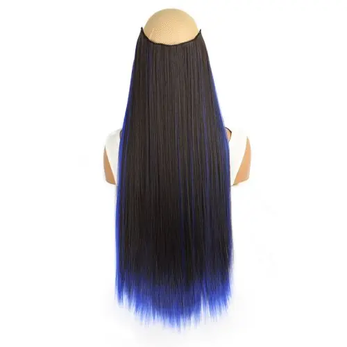 Image de Extensions de Cheveux Synthétiques 24 Pouces - Clip-in Longs & Naturels