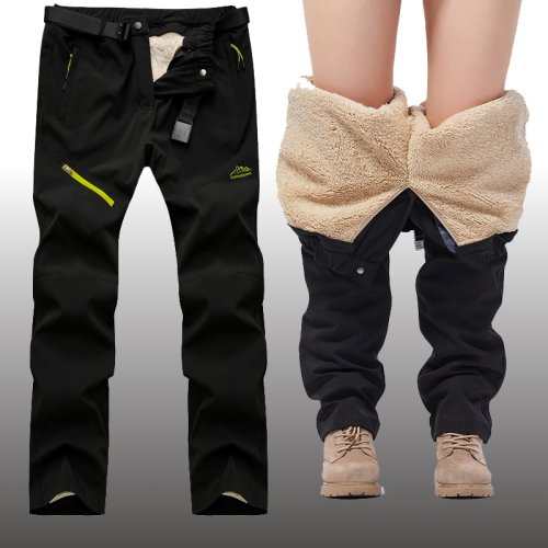 Bild von Winterdichte Warme Outdoor-Hose für Herren – Taktische, Wasserdichte Lange Hose mit Abnehmbarer Pelzfutterung und Samt-Innenfutter für Trekking und Camping