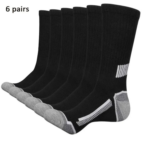 Bild von 6 Paar Herren-Sportsocken – Hochwertig, Schweißabsorbierend & Atmungsaktiv für Basketball, Laufen und Outdoor-Aktivitäten