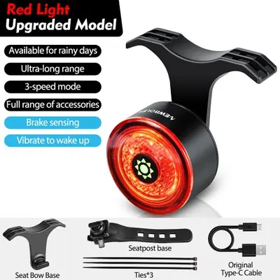 Image de Feu Arrière Vélo Intelligent - Étanche & Rechargeable