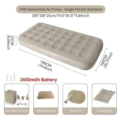Image de Matelas Gonflable Luxe 2 Personnes avec Pompe Intégrée