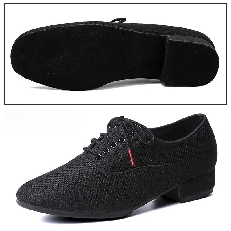 Imagen de Zapatillas de tenis de Jazz modernas para hombre, zapatos profesionales de Salsa latina con parte su...