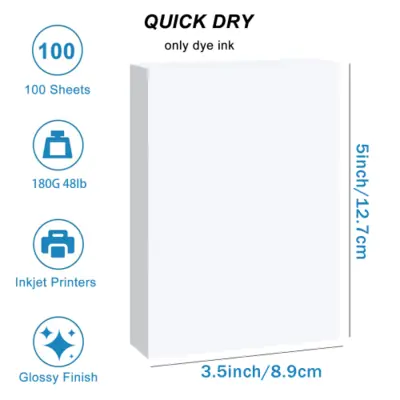 Image de Papier Photo Brillant 3R - 100 Feuilles