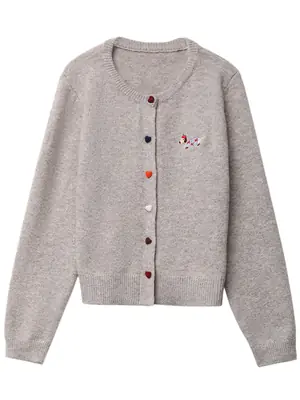 Image de Cardigan Femme Tricoté Broderie Chien - Style Décontracté