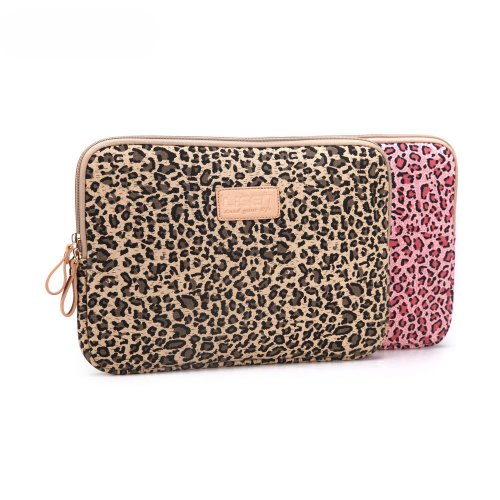 Image of Stylish Leopard Print Laptop Sleeve Case for 11, 13, 14, and 15.6 Inch iPads and Laptops – Elegant Inner Bag for Men and Women