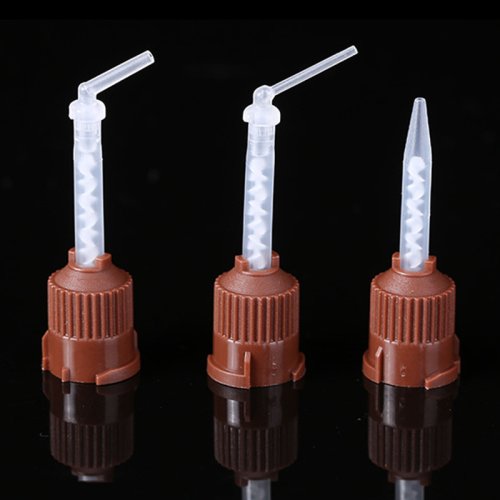 Bild von 50 Teile/beutel Zahnmedizin Einweg Mischen Tipps Silikon Gummi Mischen Kopf 1:1 Für Abdruck Mischen Abgabe Pistole Dental Materialien