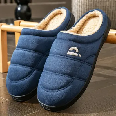 Image de Pantoufles Homme Confortables à Plateforme - Daim & Semelle Mousse