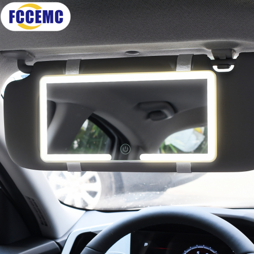 Afbeelding van Auto Zonneklep Make-upspiegel met LED-verlichting, Touchscreen en Verstelbare Helderheid – HD Spiegel met Opladen voor Auto Interieur