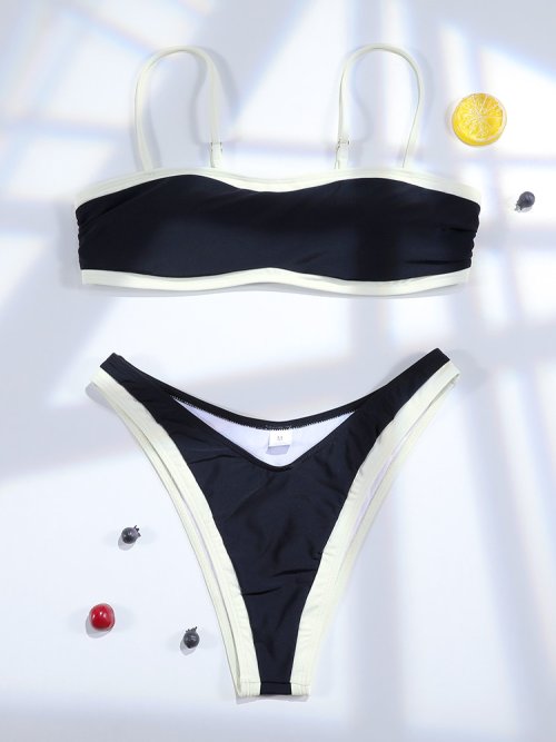 Bild von Eleganter schwarzer Bikini mit Push-Up-Effekt – Hochwertiger Bademode-Zwei-Teiler für einen perfekten Strandlook