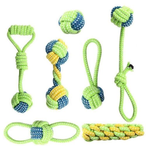 Afbeelding van Interactief Katoenen Touw Speelgoed voor Honden – Mini Bal & Tandenborstel Accessoire voor Grote en Kleine Honden