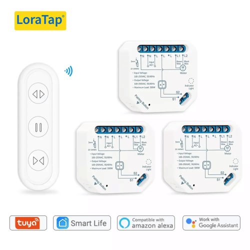 Immagine di Tuya Smart Life Modulo interruttore tenda telecomando tende tapparella RF + WIFI App timer Google Home Aelxa Echo Smart Home