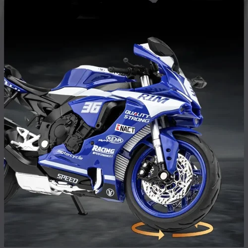Immagine di 1/12 Yamaha R1M Giocattolo Modello di Moto In Lega Pressofusa con Assorbimento Degli Urti Scala di S...