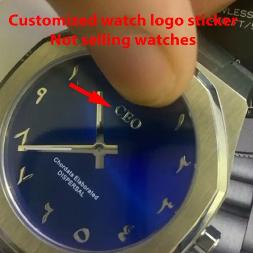 Image of Personalized 3D Metal Watch Dial Sticker - Custom Logo Transfer with Gold & Silver Finish for DIY Watch Branding