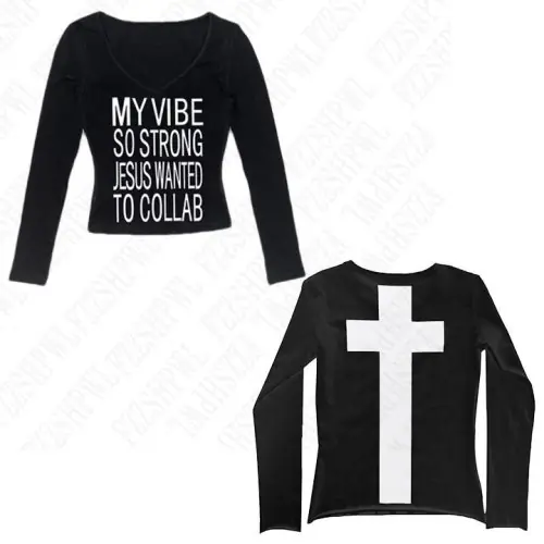 Image de T-Shirt Femme Vintage Y2K Blanc - Style Harajuku & Emo
