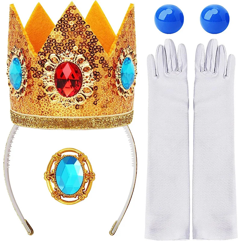 Immagine di Set di Fasce per Capelli con Corona da Principessa Peach – Accessori Cosplay per Bambine, Costume Carnevale e Halloween