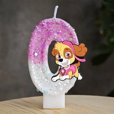 Image de Bougie Paw Patrol - Décoration Gâteau Anniversaire Enfants