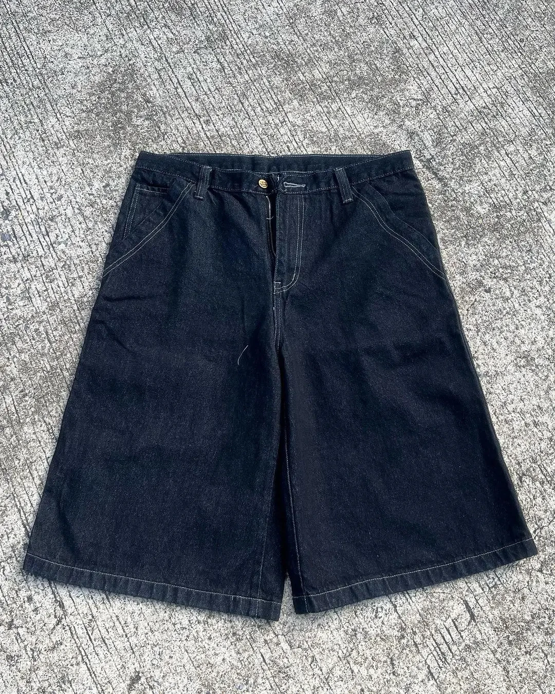 Zdjęcie Moda Y2K Nowe Oversize'owe Haftowane Luźne Szorty Jeansowe Męskie Gotyckie Punkowe Hip Hopowe Modne Codzienne Jokerowe Spodnie Koszykarskie dla Par
