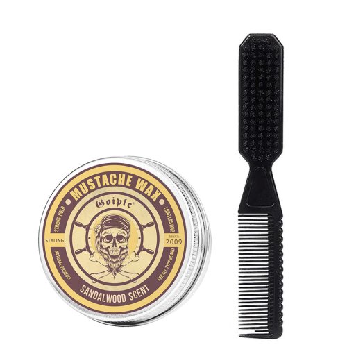 Imagen de Cera Natural para Barba con Aroma de Sándalo 30g - Mantequilla Hidratante para Cuidado Facial y Bigote en Hombres