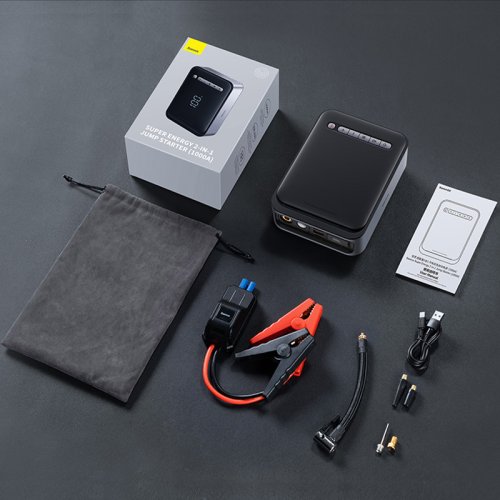 Afbeelding van Baseus 2-in-1 Autostarter met Powerbank en Luchtcompressor – 1000A Draagbare Krachtcentrale voor Auto's, Acculader en Inflatorpomp