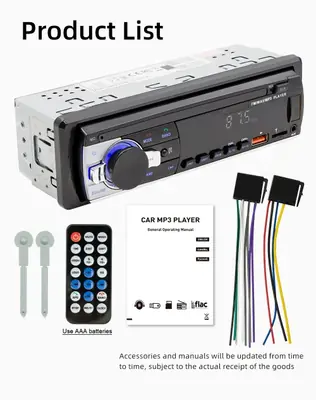 Image de Autoradio 1 Din avec Bluetooth, USB, AUX et Charge Rapide