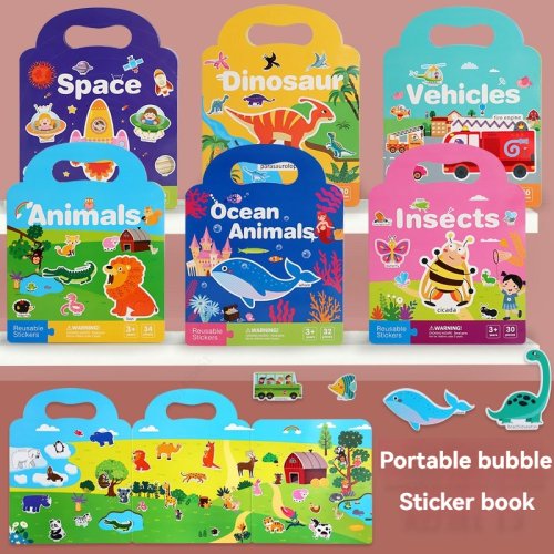 Image of Reusable Vehicle Sticker Book for Kids – Educational & Interactive Activity Book with Truck Stickers for Toddlers, Boys & Girls