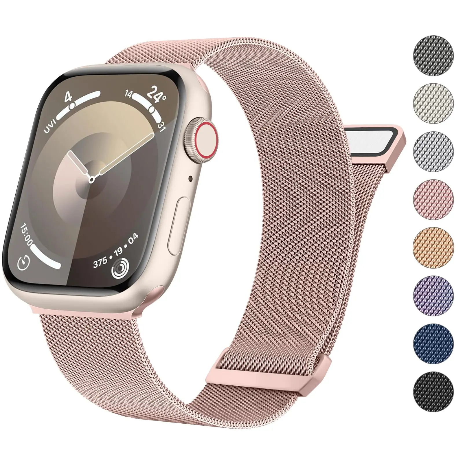 Zdjęcie Elegancka Bransoletka Milanese Loop do Apple Watch 40mm, 41mm, 42mm, 44mm, 45mm, 46mm, 49mm – Kompatybilna z Serią 1–10, SE, Ultra 2 – Pasek Zegarkowy z Metalu Premium