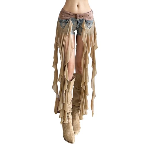 Image of 2025  summer cross-border new ins style fashion casual trend irregular versatile streamer waist seal women's clothing