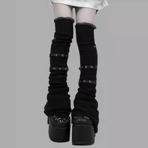 Imagen de Calcetines Hasta la Rodilla Estilo Y2K Vintage para Mujer – Moda Coreana con Diseño Picante y Calentadores de Piernas para Otoño e Invierno