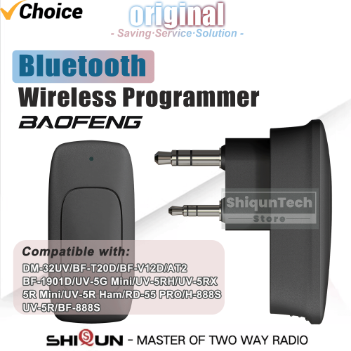 Imagen de Adaptador Bluetooth Inalámbrico para Programación de Walkie Talkie Baofeng con Aplicación para Teléfono - Compatible con BF-T20D, BD-V12A, DM-32UV, 5R, H-888S