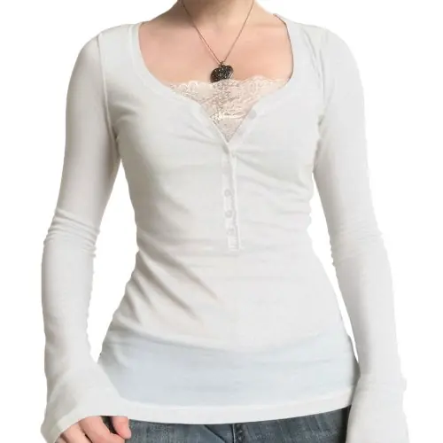 Image de T-shirt Dentelle Vintage Fille de Mode Coréenne