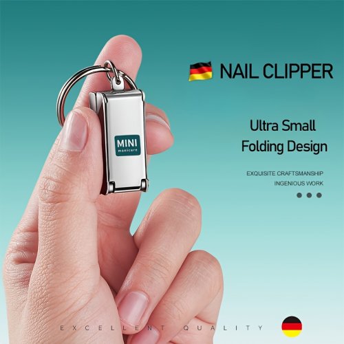 Image of Premium Stainless Steel Collapsible Nail Clippers – Portable, Compact Travel-Friendly Fingernail Cutter for Men and Women