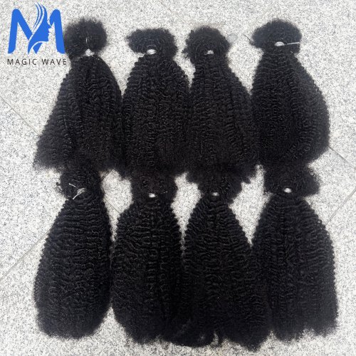Bild von 30 g/Packung Afro Kinky Curly brasilianisches Echthaar zum Flechten, Dreadlock-Verlängerung für Frauen, 100 % Echthaar, ohne Schussbündel